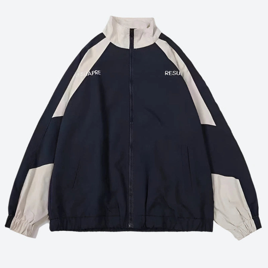 Colorblock Zip-Up Windbreaker Jackets