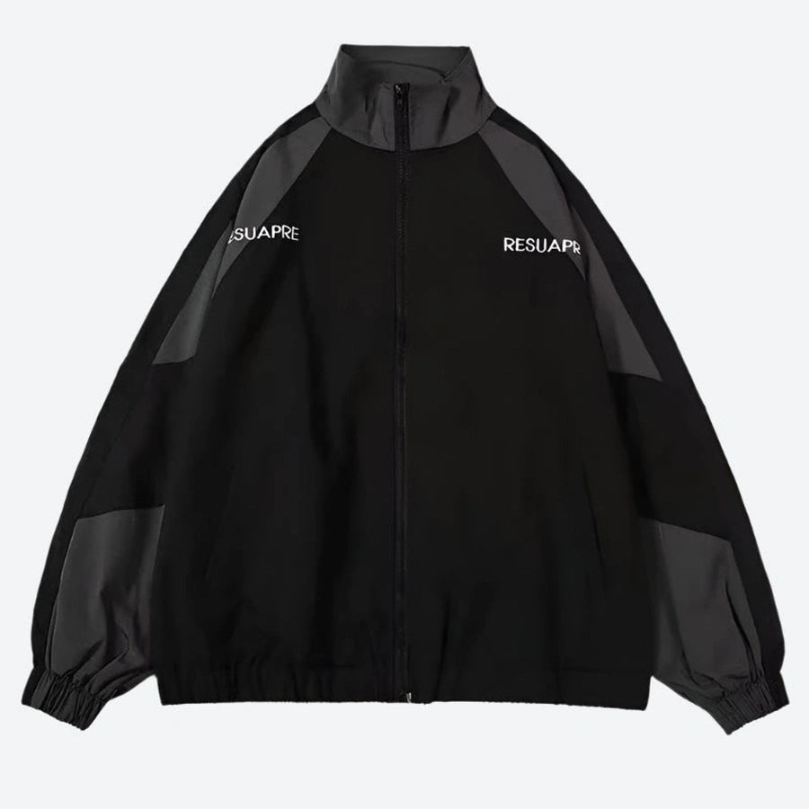 Colorblock Zip-Up Windbreaker Jackets