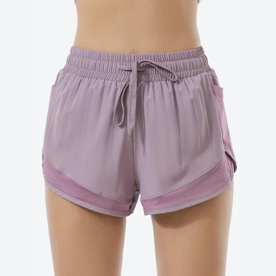 Comfortable Mesh-Paneled High-Waist Shorts