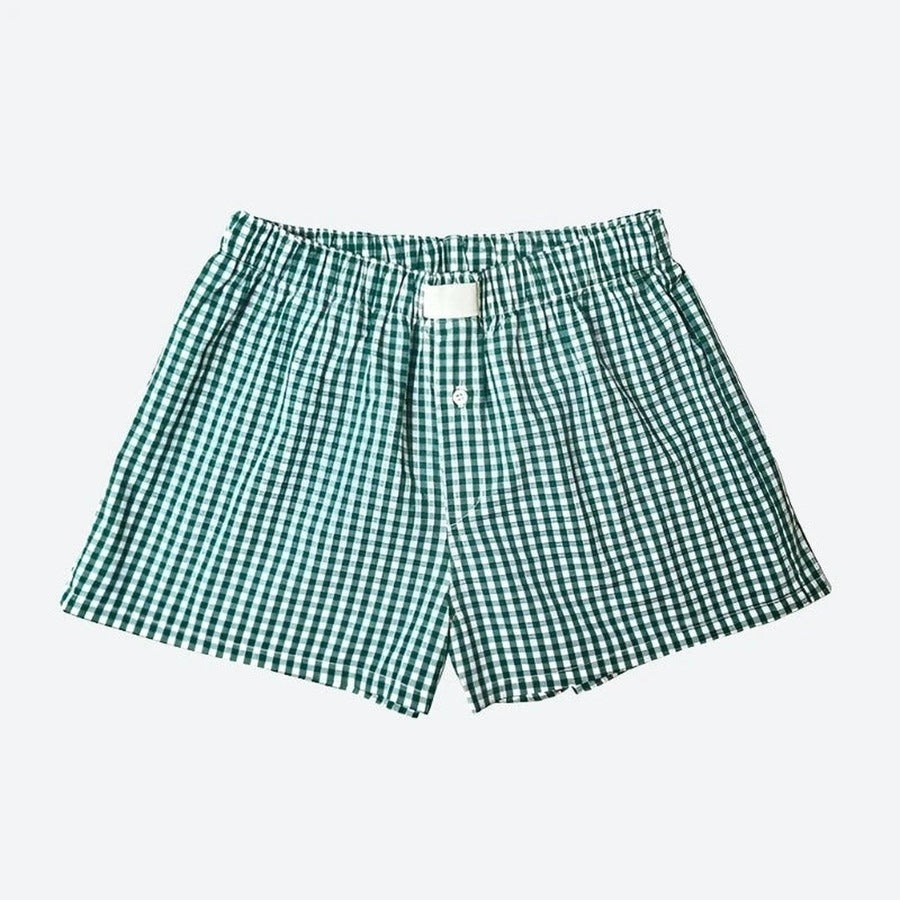 Comfortable Plaid Elastic Waist Shorts