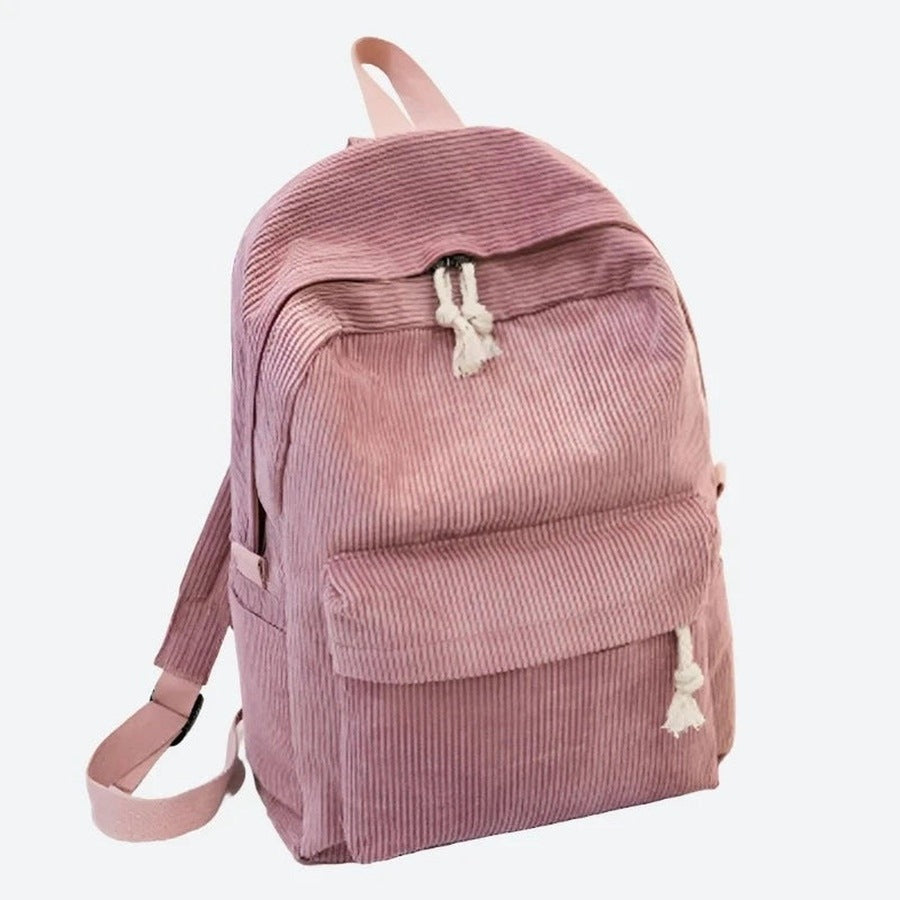 Corduroy Multi-Compartment Backpack Bags