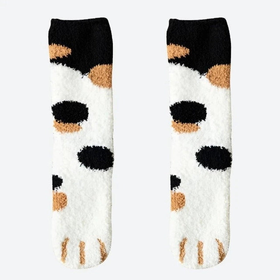 Cozy Fuzzy Animal Paw Socks