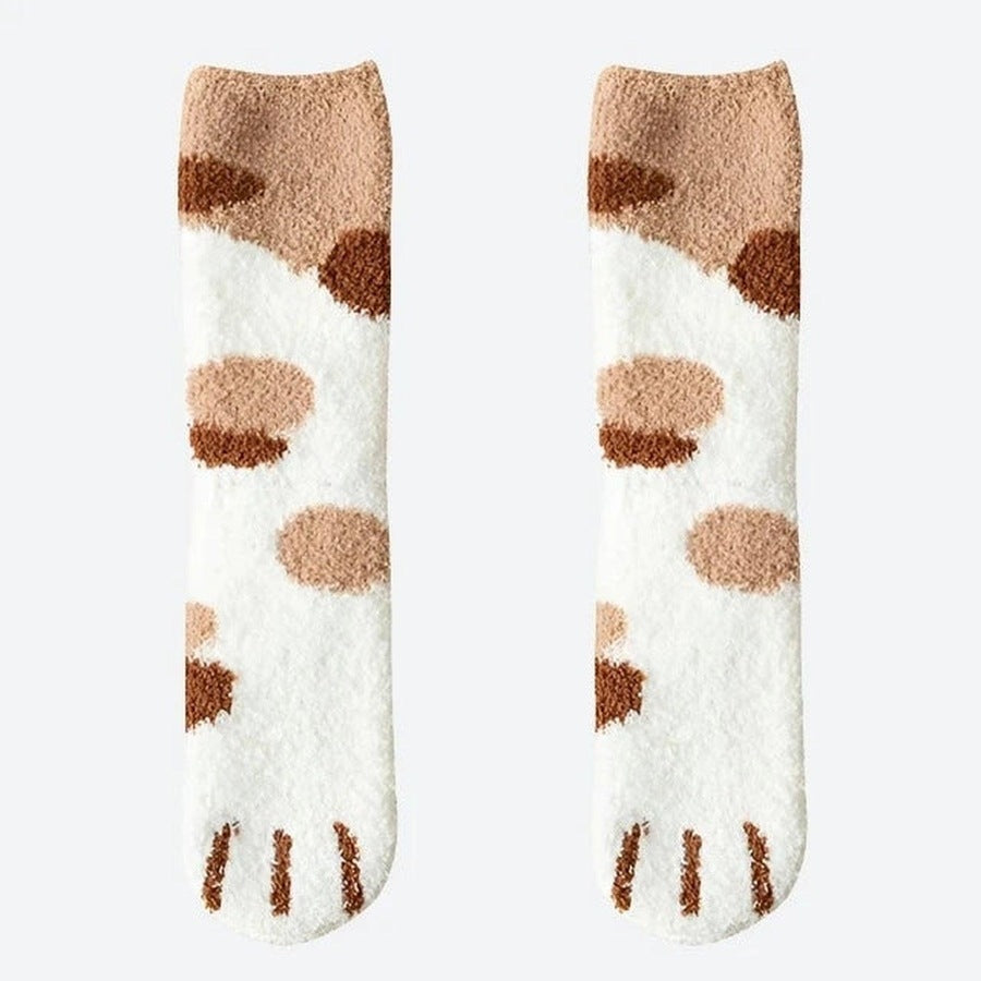 Cozy Fuzzy Animal Paw Socks