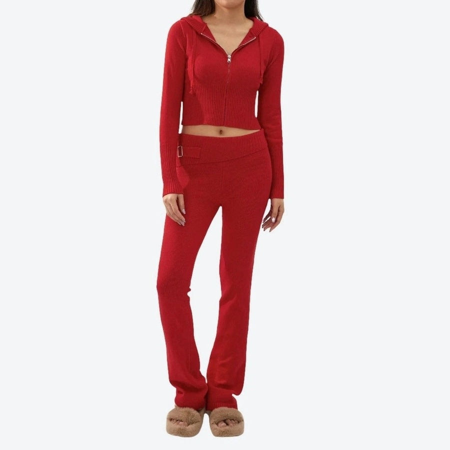 Cozy Knitted Zip-Up Loungewear Set