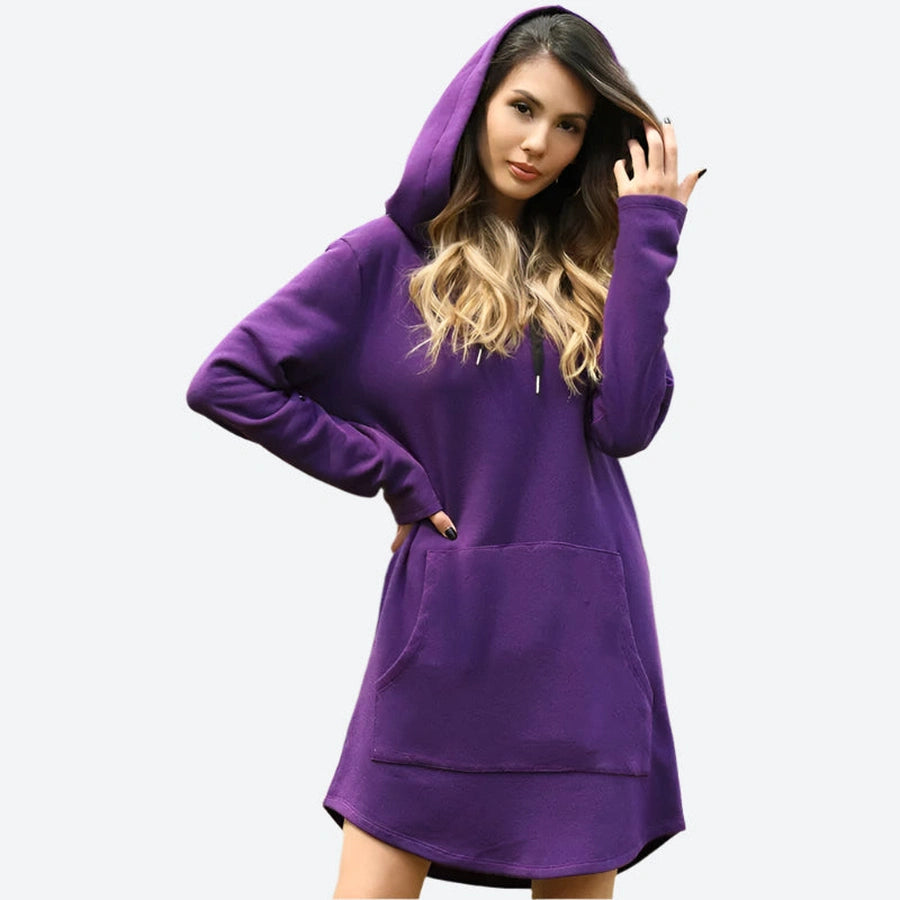 Cozy Long-Sleeve Hoodie Mini Dresses