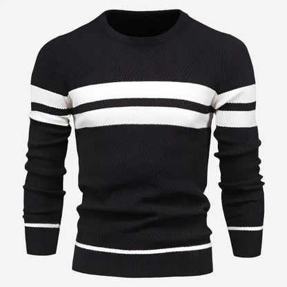 Cozy Striped Long-Sleeve Knit Sweaters