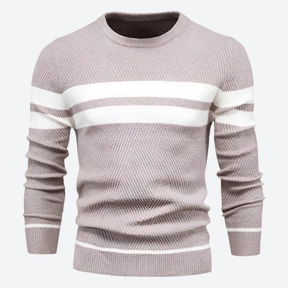 Cozy Striped Long-Sleeve Knit Sweaters