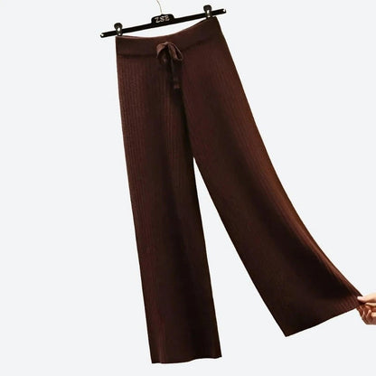 Cozy Wide-Leg Knit Lounge Pants