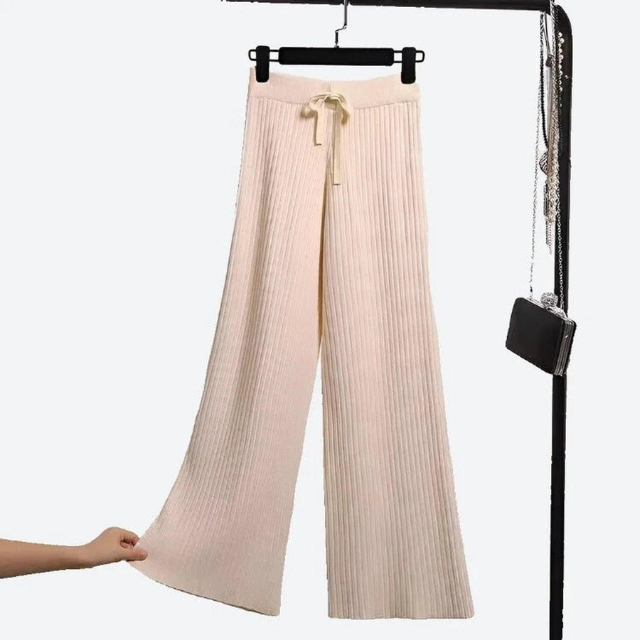 Cozy Wide-Leg Knit Lounge Pants