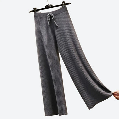 Cozy Wide-Leg Knit Lounge Pants