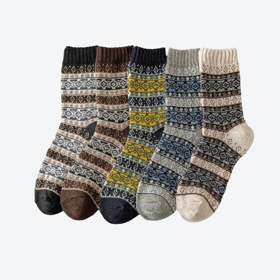 Cozy Winter Fair Isle Socks