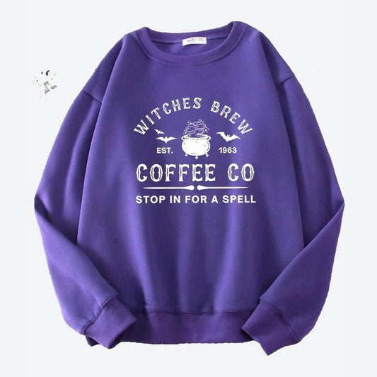 Cozy Witches Brew Themed Crewneck Sweaters