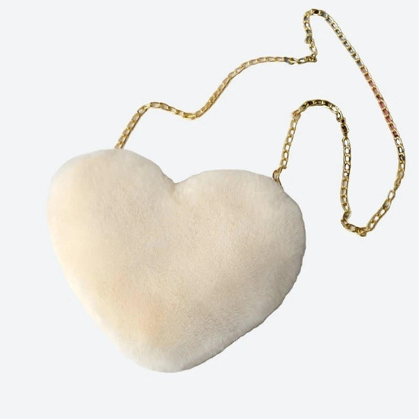 Cute Plush Heart-Shaped Crossbody Bags