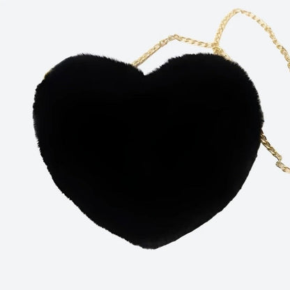 Cute Plush Heart-Shaped Crossbody Bags