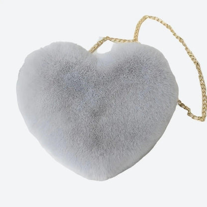 Cute Plush Heart-Shaped Crossbody Bags