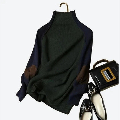 Elegant Contrast Knit Sweater Design