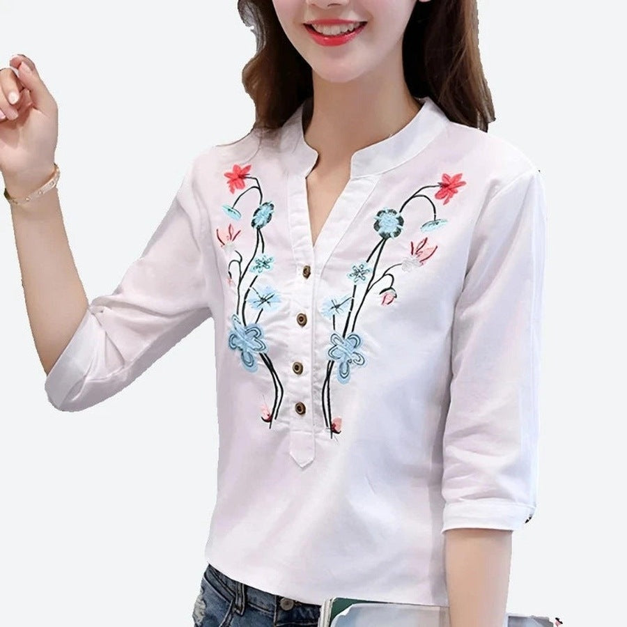 Elegant Embroidered Floral Blouses