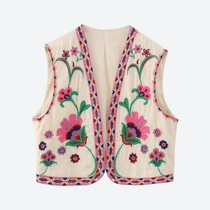 Elegant Floral Embroidered Vests