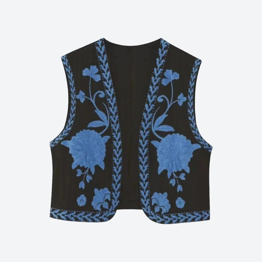 Elegant Floral Embroidered Vests