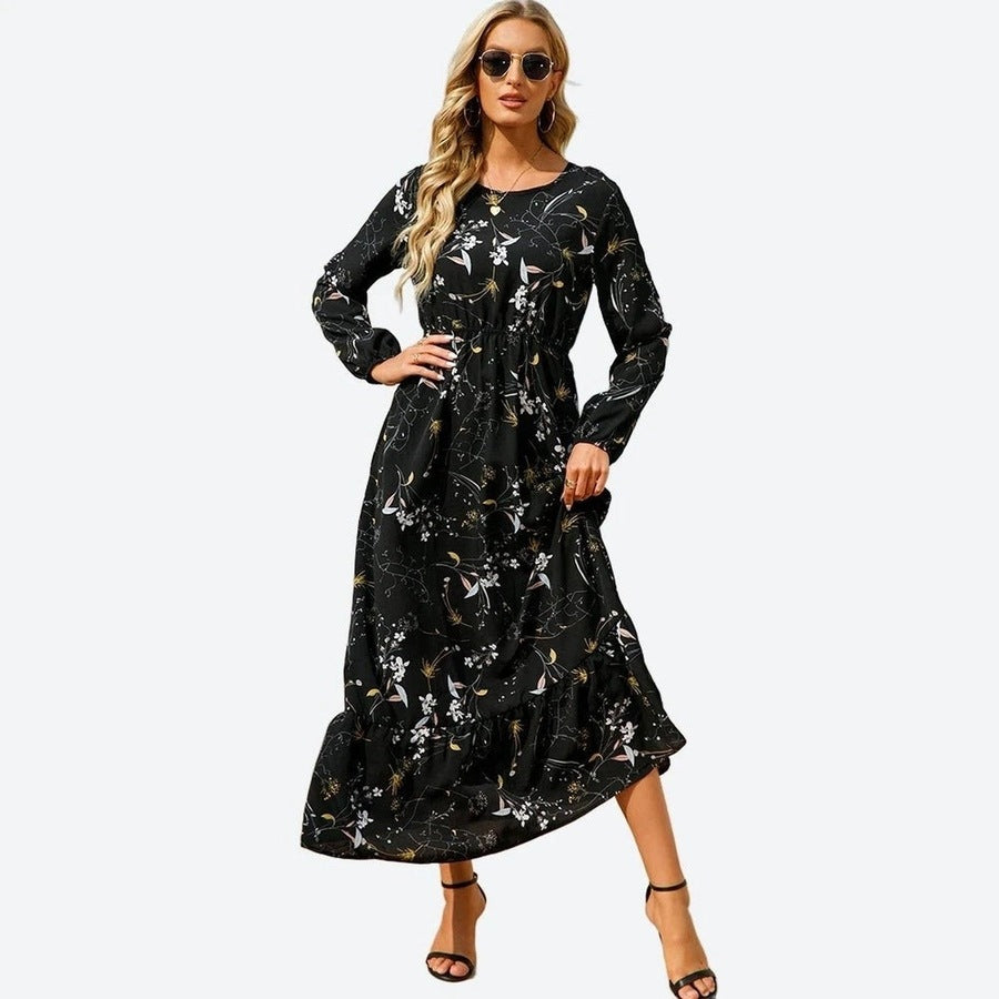 Elegant Floral Long Sleeve Dresses