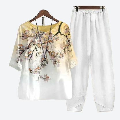 Elegant Floral Print Lounge Set