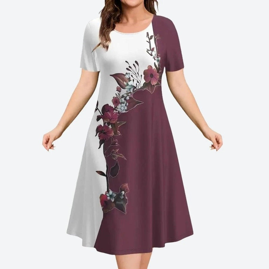 Elegant Floral Print Midi Dresses