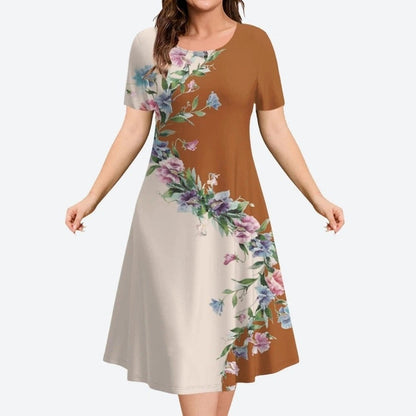 Elegant Floral Print Midi Dresses