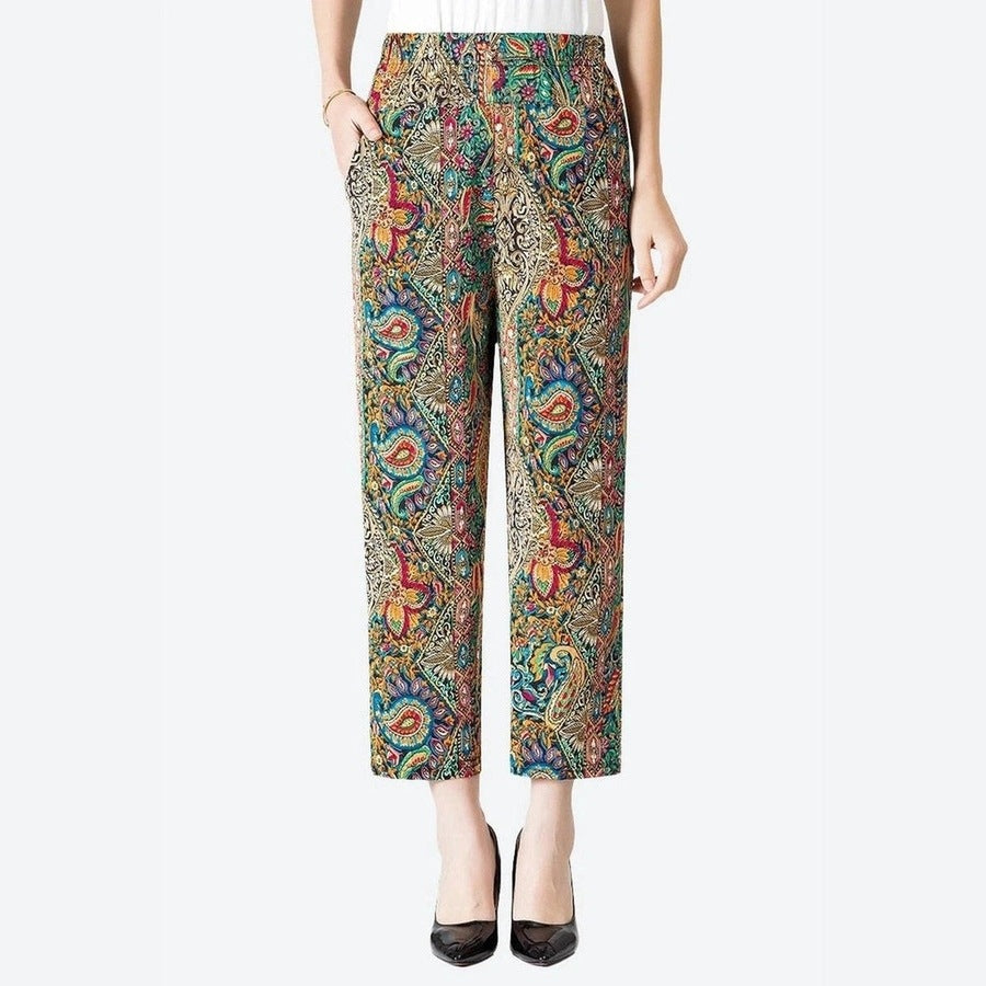 Elegant Floral Print Pants