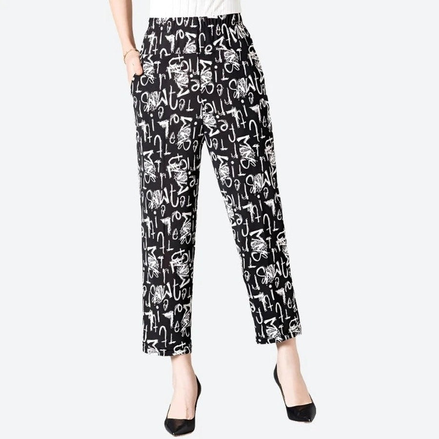 Elegant Floral Print Pants