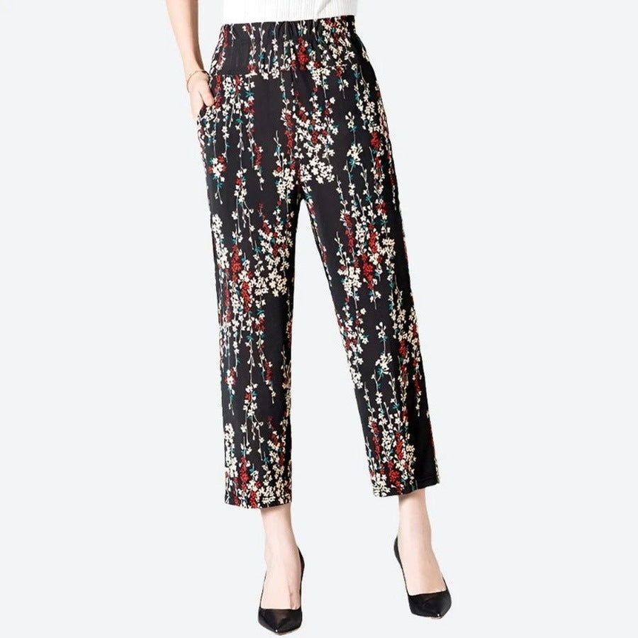 Elegant Floral Print Pants