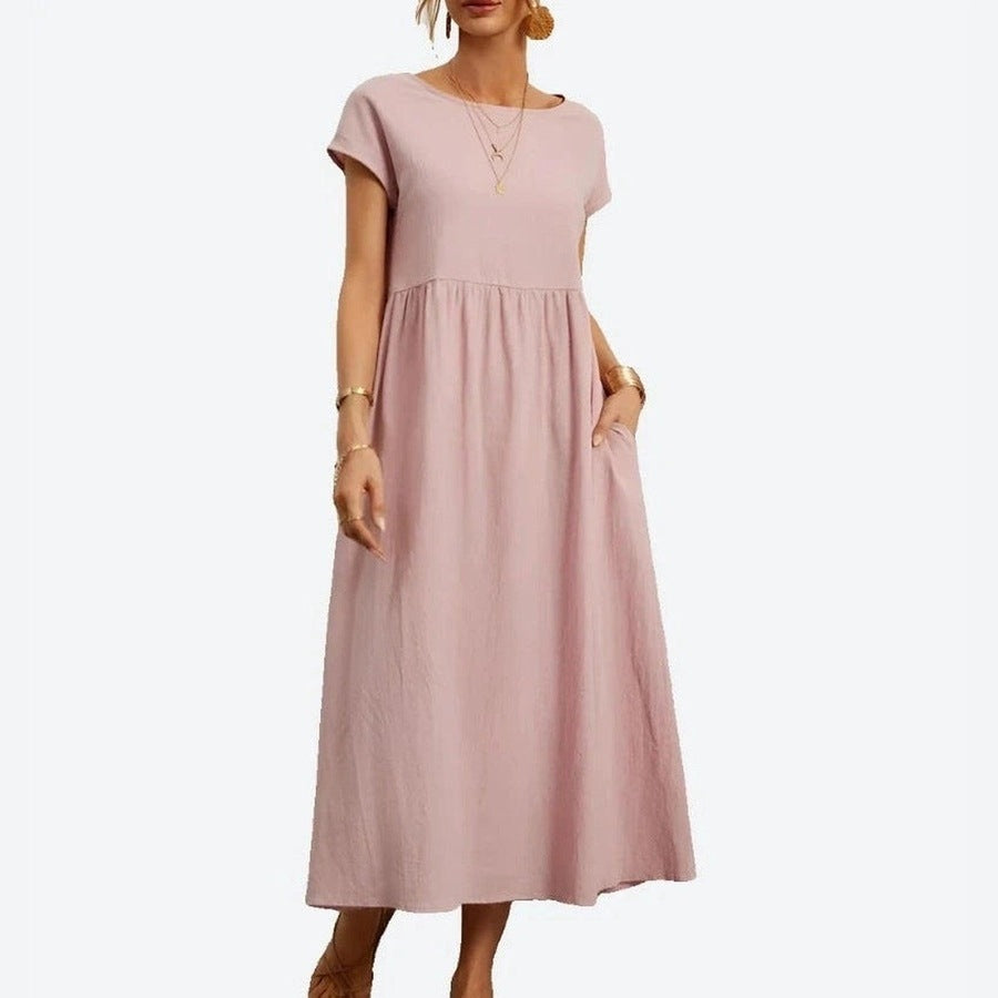 Elegant Flowing Short-Sleeve Maxi Dresses