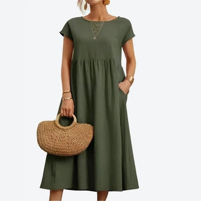 Elegant Flowing Short-Sleeve Maxi Dresses