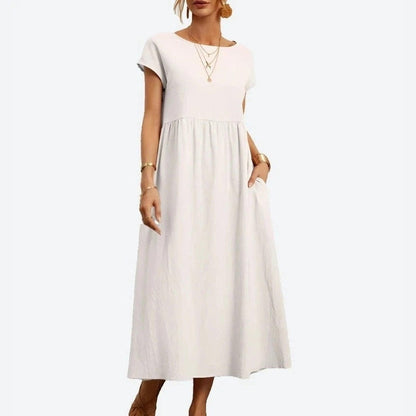 Elegant Flowing Short-Sleeve Maxi Dresses