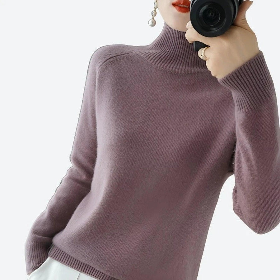 Elegant High-Neck Cashmere Sweaters