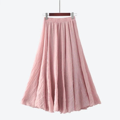 Elegant High-Waist Flared Midi Skirts