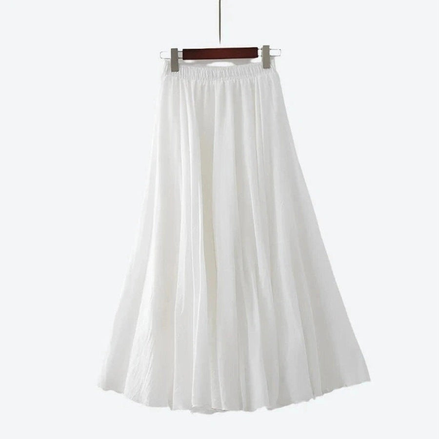 Elegant High-Waist Flared Midi Skirts