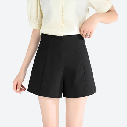 Elegant High-Waist Pleated Dress Shorts