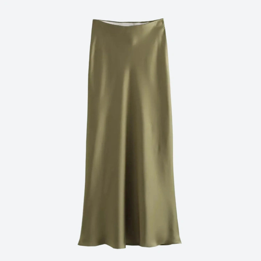 Elegant High-Waist Satin Maxi Skirts