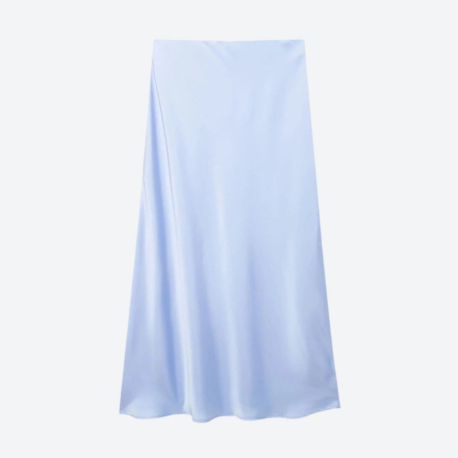 Elegant High-Waist Satin Maxi Skirts