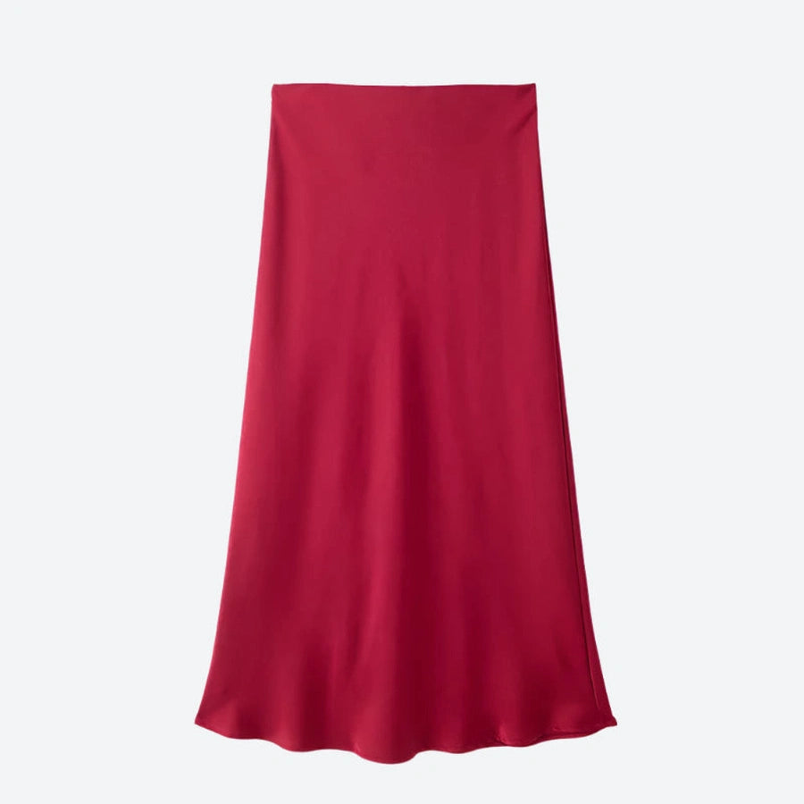 Elegant High-Waist Satin Maxi Skirts