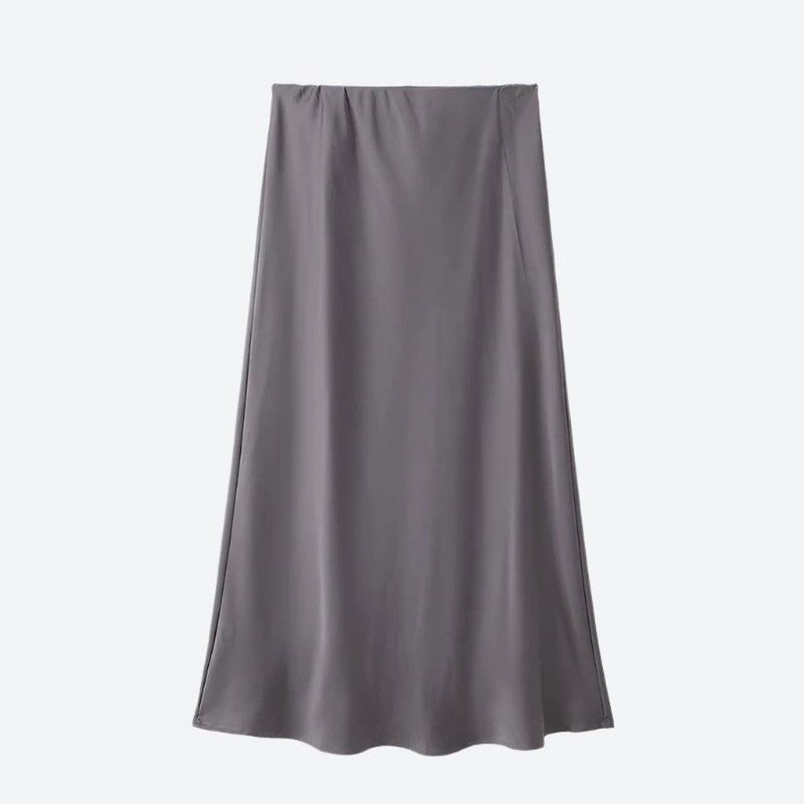 Elegant High-Waist Satin Maxi Skirts