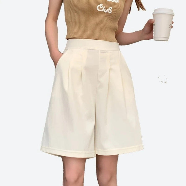 Elegant High-Waisted Pleated Shorts