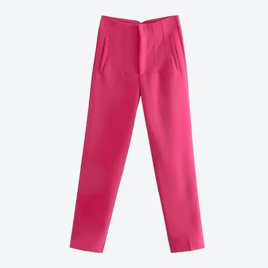 Elegant High-Waisted Tailored Trousers