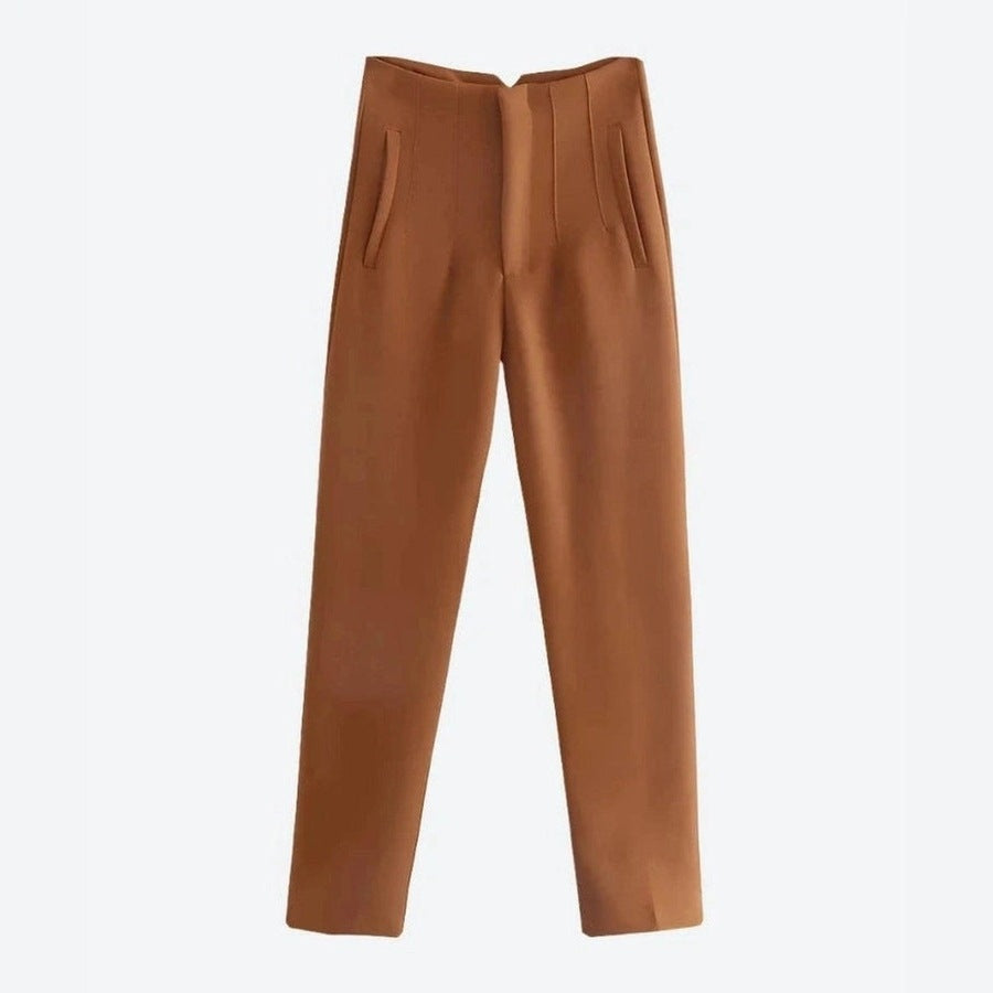 Elegant High-Waisted Tailored Trousers