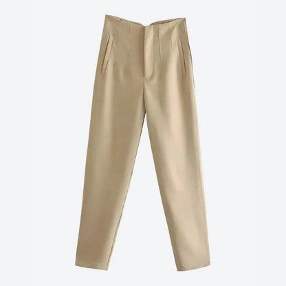 Elegant High-Waisted Tailored Trousers