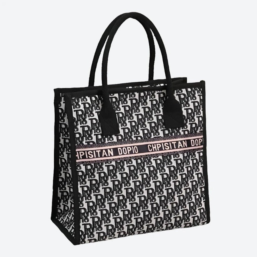 Elegant Houndstooth Patterned Tote Bags