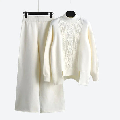 Elegant Knit Sweater and Pants Set