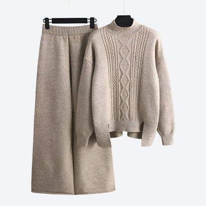 Elegant Knit Sweater and Pants Set