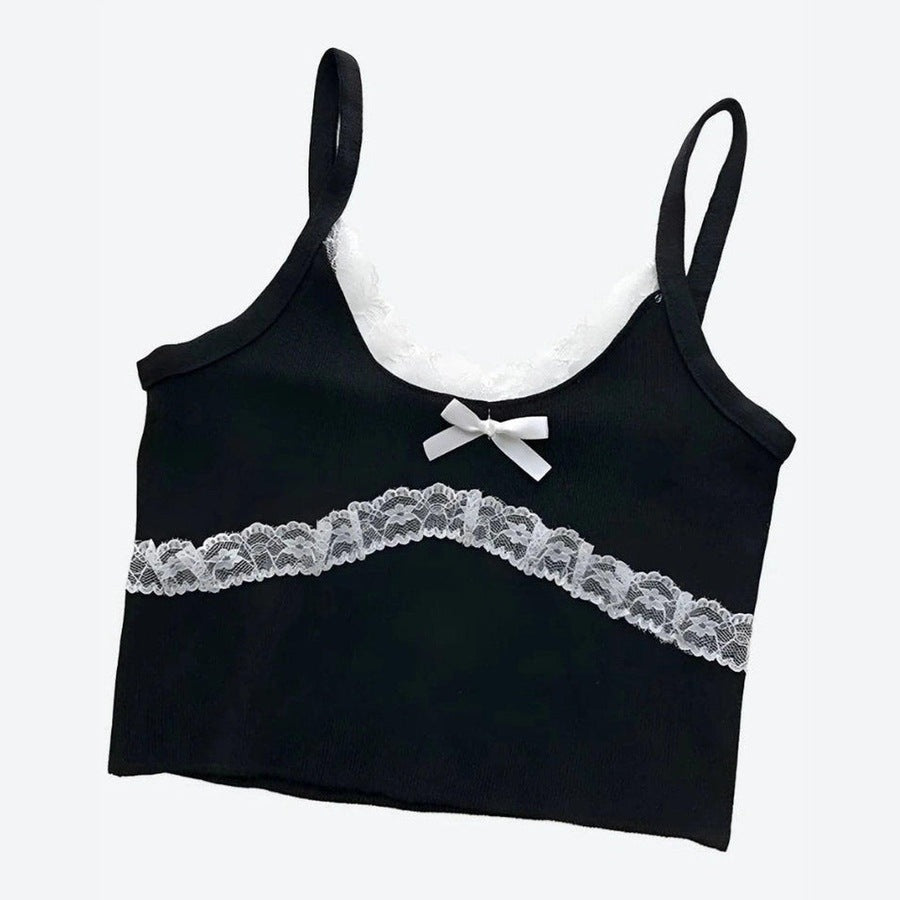 Elegant Lace Trim Tank Tops