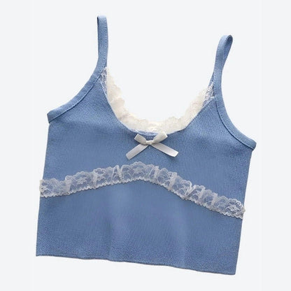 Elegant Lace Trim Tank Tops